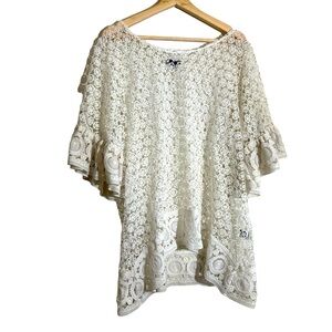 Lane Bryant white Lace Boho Swim Dress Coverup 18/20 2XL